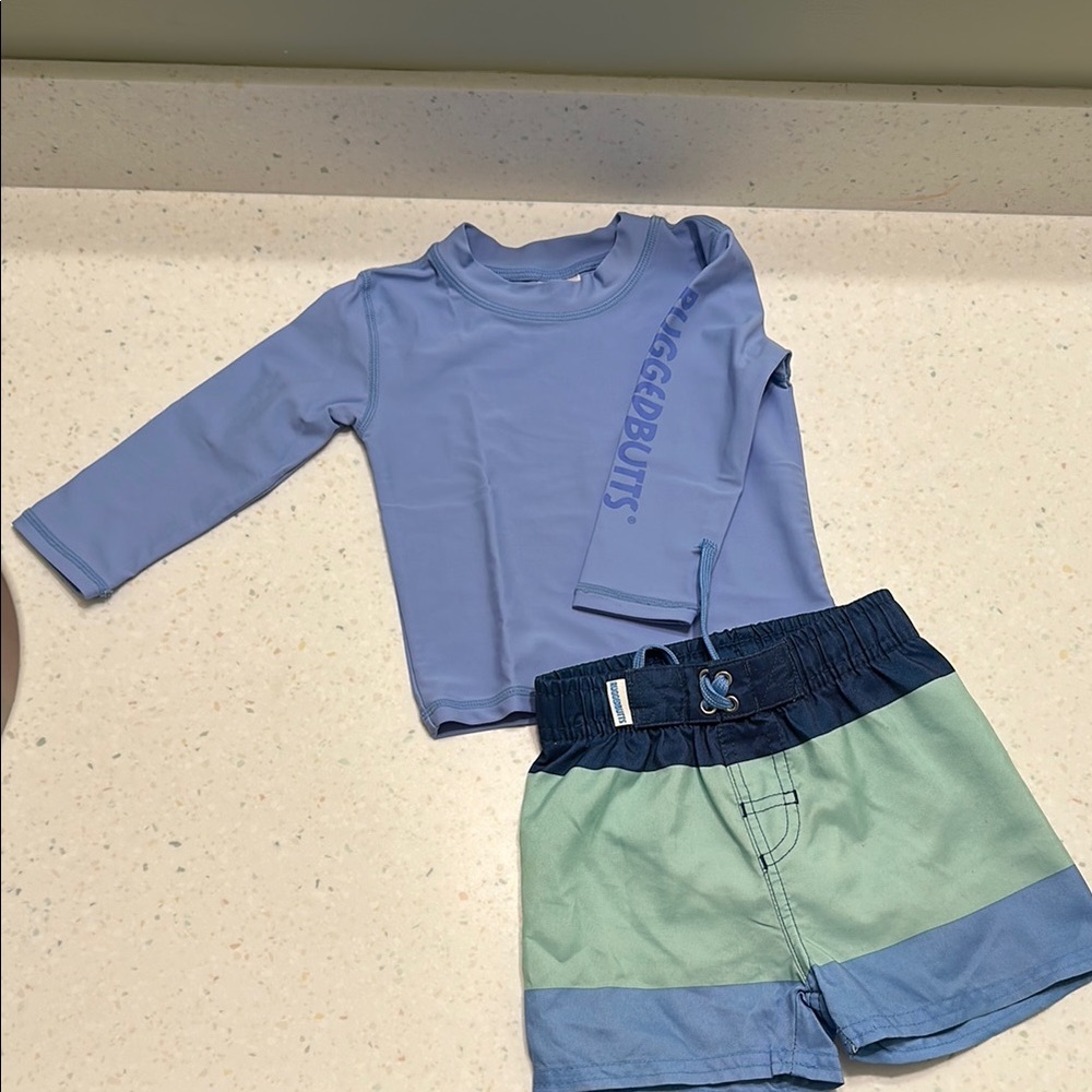 Rugged Butts Rash Guard and Swim Trunks
12-18 months